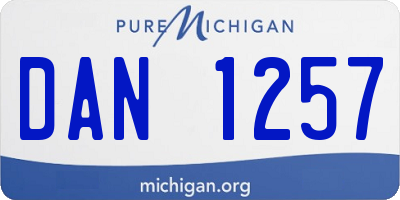 MI license plate DAN1257