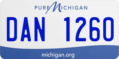 MI license plate DAN1260