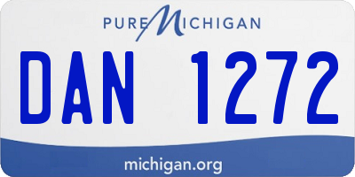 MI license plate DAN1272