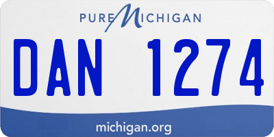 MI license plate DAN1274