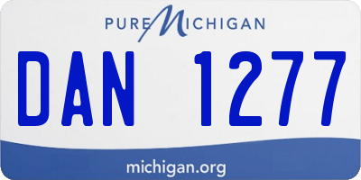 MI license plate DAN1277