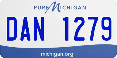 MI license plate DAN1279