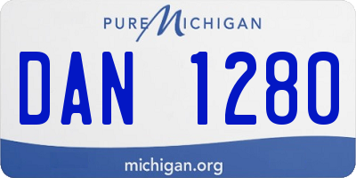 MI license plate DAN1280