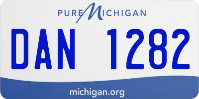 MI license plate DAN1282