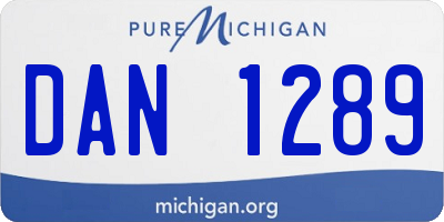 MI license plate DAN1289