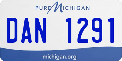 MI license plate DAN1291