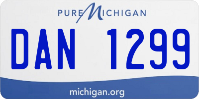 MI license plate DAN1299