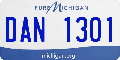 MI license plate DAN1301