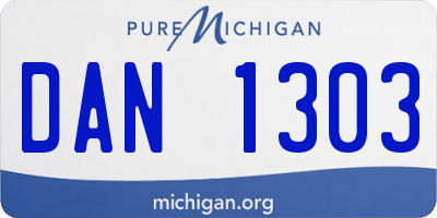MI license plate DAN1303