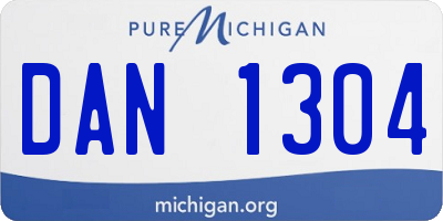 MI license plate DAN1304