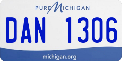 MI license plate DAN1306