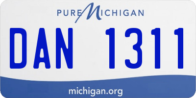 MI license plate DAN1311