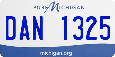 MI license plate DAN1325