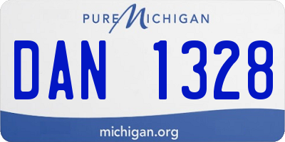 MI license plate DAN1328