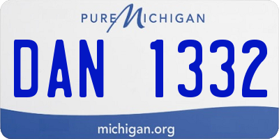 MI license plate DAN1332