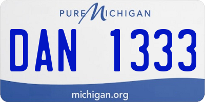 MI license plate DAN1333