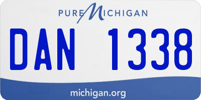 MI license plate DAN1338