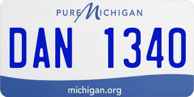 MI license plate DAN1340