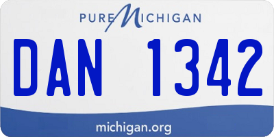 MI license plate DAN1342