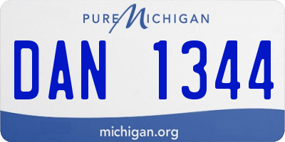 MI license plate DAN1344