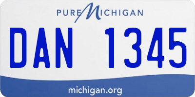 MI license plate DAN1345