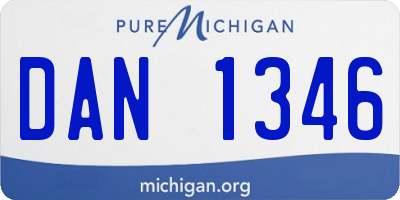MI license plate DAN1346