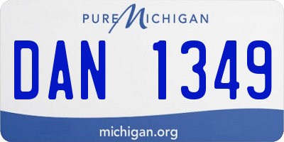 MI license plate DAN1349