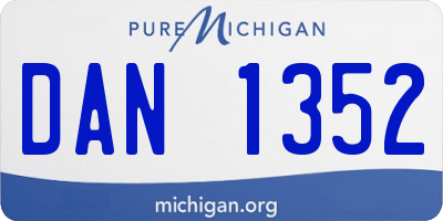 MI license plate DAN1352