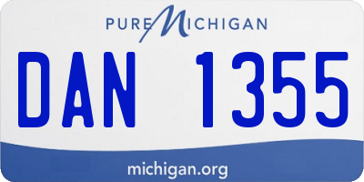 MI license plate DAN1355