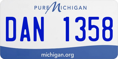 MI license plate DAN1358