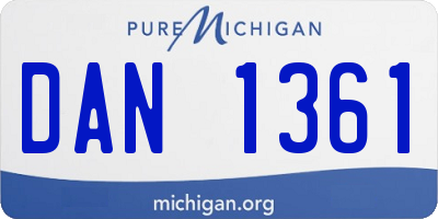 MI license plate DAN1361