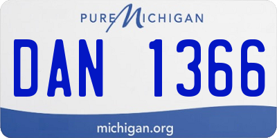 MI license plate DAN1366