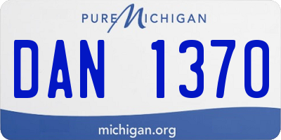 MI license plate DAN1370