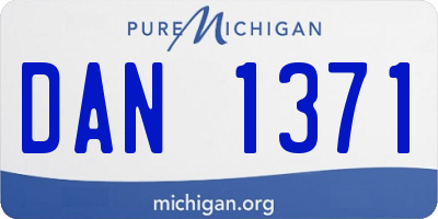 MI license plate DAN1371