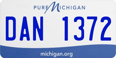 MI license plate DAN1372