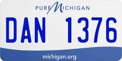 MI license plate DAN1376