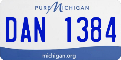 MI license plate DAN1384