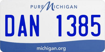 MI license plate DAN1385