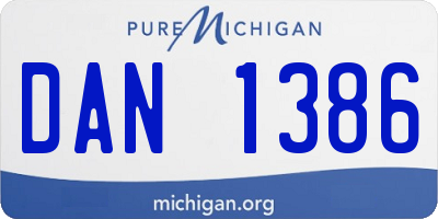 MI license plate DAN1386