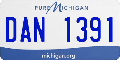 MI license plate DAN1391