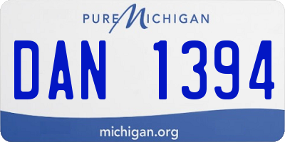 MI license plate DAN1394