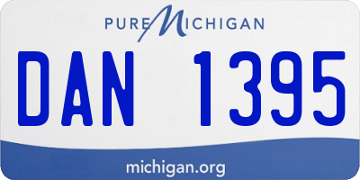 MI license plate DAN1395