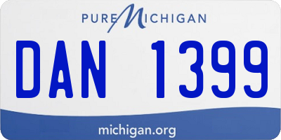 MI license plate DAN1399