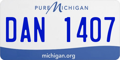 MI license plate DAN1407