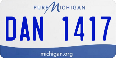 MI license plate DAN1417