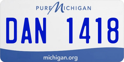 MI license plate DAN1418
