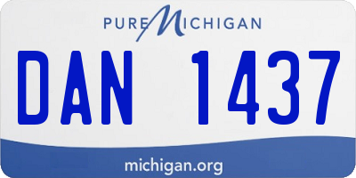 MI license plate DAN1437