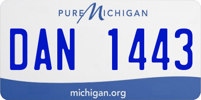 MI license plate DAN1443