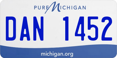 MI license plate DAN1452