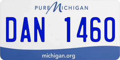 MI license plate DAN1460